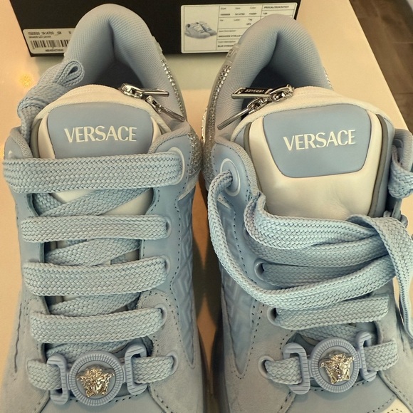 Versace men crystal biggie basket sneaker  Blue Sneakers with Silver Accents - Picture 4 of 11